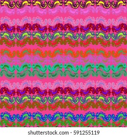 Abstract geometric colorful seamless pattern for background. Decorative backdrop can be used for wallpaper, pattern fills, web page background, surface textures. Old vintage retro energy pattern.