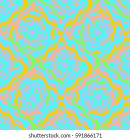 Abstract geometric colorful seamless pattern for background. Decorative backdrop can be used for wallpaper, pattern fills, web page background, surface textures. Old vintage retro energy pattern.
