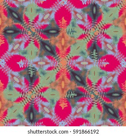 Abstract geometric colorful seamless pattern for background. Decorative backdrop can be used for wallpaper, pattern fills, web page background, surface textures. Old vintage retro energy pattern.