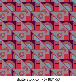 Abstract geometric colorful seamless pattern for background. Decorative backdrop can be used for wallpaper, pattern fills, web page background, surface textures. Old vintage retro energy pattern.