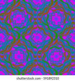 Abstract geometric colorful seamless pattern for background. Decorative backdrop can be used for wallpaper, pattern fills, web page background, surface textures. Old vintage retro energy pattern.