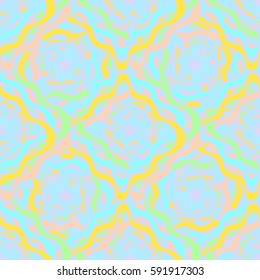 Abstract geometric colorful seamless pattern for background. Decorative backdrop can be used for wallpaper, pattern fills, web page background, surface textures. Old vintage retro energy pattern.