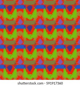 Abstract geometric colorful seamless pattern for background. Decorative backdrop can be used for wallpaper, pattern fills, web page background, surface textures. Old vintage retro energy pattern.