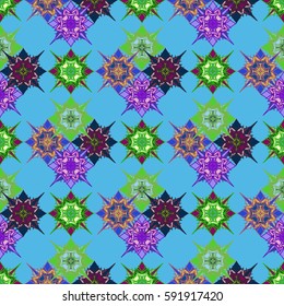 Abstract geometric colorful seamless pattern for background. Decorative backdrop can be used for wallpaper, pattern fills, web page background, surface textures. Old vintage retro energy pattern.
