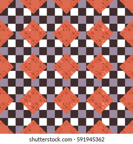 Abstract geometric colorful seamless pattern for background. Decorative backdrop can be used for wallpaper, pattern fills, web page background, surface textures. Old vintage retro energy pattern.