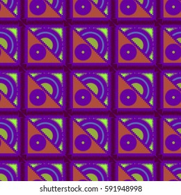 Abstract geometric colorful seamless pattern for background. Decorative backdrop can be used for wallpaper, pattern fills, web page background, surface textures. Old vintage retro energy pattern.