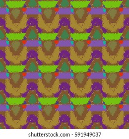 Abstract geometric colorful seamless pattern for background. Decorative backdrop can be used for wallpaper, pattern fills, web page background, surface textures. Old vintage retro energy pattern.