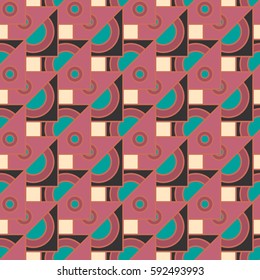 Abstract geometric colorful seamless pattern for background. Decorative backdrop can be used for wallpaper, pattern fills, web page background, surface textures. Old vintage retro energy pattern.