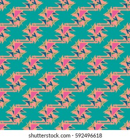 Abstract geometric colorful seamless pattern for background. Decorative backdrop can be used for wallpaper, pattern fills, web page background, surface textures. Old vintage retro energy pattern.