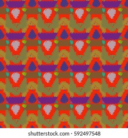 Abstract geometric colorful seamless pattern for background. Decorative backdrop can be used for wallpaper, pattern fills, web page background, surface textures. Old vintage retro energy pattern.