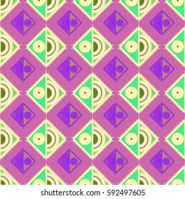 Abstract geometric colorful seamless pattern for background. Decorative backdrop can be used for wallpaper, pattern fills, web page background, surface textures. Old vintage retro energy pattern.