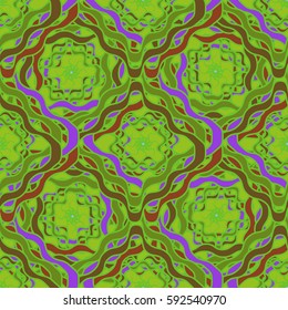 Abstract geometric colorful seamless pattern for background. Decorative backdrop can be used for wallpaper, pattern fills, web page background, surface textures. Old vintage retro energy pattern.