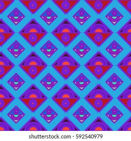 Abstract geometric colorful seamless pattern for background. Decorative backdrop can be used for wallpaper, pattern fills, web page background, surface textures. Old vintage retro energy pattern.