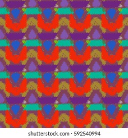 Abstract geometric colorful seamless pattern for background. Decorative backdrop can be used for wallpaper, pattern fills, web page background, surface textures. Old vintage retro energy pattern.