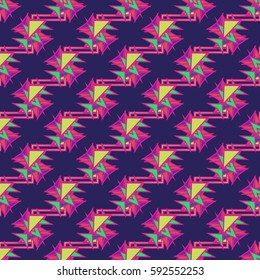 Abstract geometric colorful seamless pattern for background. Decorative backdrop can be used for wallpaper, pattern fills, web page background, surface textures. Old vintage retro energy pattern.