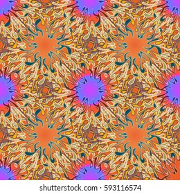 Abstract geometric colorful seamless pattern for background. Decorative backdrop can be used for wallpaper, pattern fills, web page background, surface textures. Old vintage retro energy pattern.