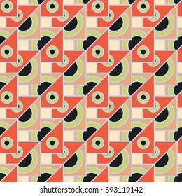 Abstract geometric colorful seamless pattern for background. Decorative backdrop can be used for wallpaper, pattern fills, web page background, surface textures. Old vintage retro energy pattern.