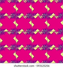 Abstract geometric colorful seamless pattern for background. Decorative backdrop can be used for wallpaper, pattern fills, web page background, surface textures. Old vintage retro energy pattern.