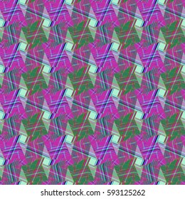 Abstract geometric colorful seamless pattern for background. Decorative backdrop can be used for wallpaper, pattern fills, web page background, surface textures. Old vintage retro energy pattern.