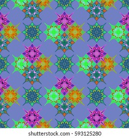 Abstract geometric colorful seamless pattern for background. Decorative backdrop can be used for wallpaper, pattern fills, web page background, surface textures. Old vintage retro energy pattern.