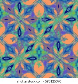 Abstract geometric colorful seamless pattern for background. Decorative backdrop can be used for wallpaper, pattern fills, web page background, surface textures. Old vintage retro energy pattern.