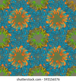 Abstract geometric colorful seamless pattern for background. Decorative backdrop can be used for wallpaper, pattern fills, web page background, surface textures. Old vintage retro energy pattern.