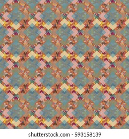 Abstract geometric colorful seamless pattern for background. Decorative backdrop can be used for wallpaper, pattern fills, web page background, surface textures. Old vintage retro energy pattern.