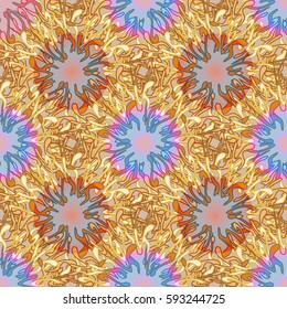 Abstract geometric colorful seamless pattern for background. Decorative backdrop can be used for wallpaper, pattern fills, web page background, surface textures. Old vintage retro energy pattern.