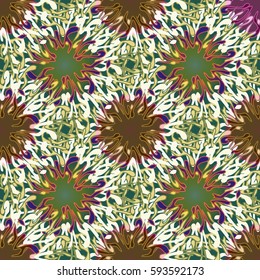 Abstract geometric colorful seamless pattern for background. Decorative backdrop can be used for wallpaper, pattern fills, web page background, surface textures. Old vintage retro energy pattern.