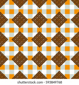 Abstract geometric colorful seamless pattern for background. Decorative backdrop can be used for wallpaper, pattern fills, web page background, surface textures. Old vintage retro energy pattern.
