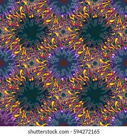 Abstract geometric colorful seamless pattern for background. Decorative backdrop can be used for wallpaper, pattern fills, web page background, surface textures. Old vintage retro energy pattern.