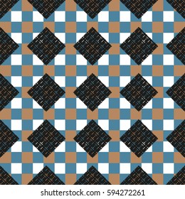 Abstract geometric colorful seamless pattern for background. Decorative backdrop can be used for wallpaper, pattern fills, web page background, surface textures. Old vintage retro energy pattern.