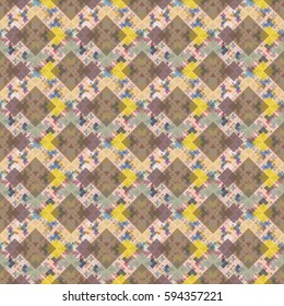 Abstract geometric colorful seamless pattern for background. Decorative backdrop can be used for wallpaper, pattern fills, web page background, surface textures. Old vintage retro energy pattern.