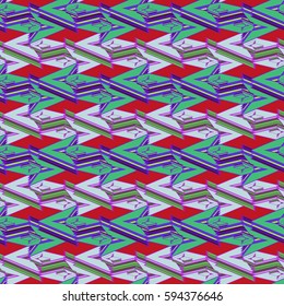 Abstract geometric colorful seamless pattern for background. Decorative backdrop can be used for wallpaper, pattern fills, web page background, surface textures. Old vintage retro energy pattern.