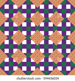 Abstract geometric colorful seamless pattern for background. Decorative backdrop can be used for wallpaper, pattern fills, web page background, surface textures. Old vintage retro energy pattern.