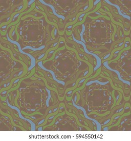 Abstract geometric colorful seamless pattern for background. Decorative backdrop can be used for wallpaper, pattern fills, web page background, surface textures. Old vintage retro energy pattern.