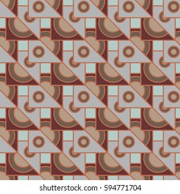 Abstract geometric colorful seamless pattern for background. Decorative backdrop can be used for wallpaper, pattern fills, web page background, surface textures. Old vintage retro energy pattern.