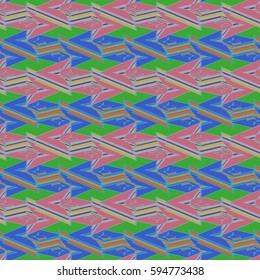 Abstract geometric colorful seamless pattern for background. Decorative backdrop can be used for wallpaper, pattern fills, web page background, surface textures. Old vintage retro energy pattern.