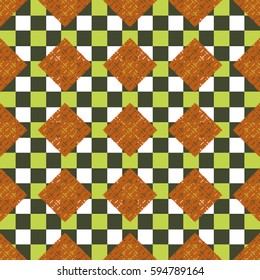 Abstract geometric colorful seamless pattern for background. Decorative backdrop can be used for wallpaper, pattern fills, web page background, surface textures. Old vintage retro energy pattern.