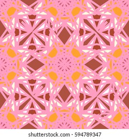 Abstract geometric colorful seamless pattern for background. Decorative backdrop can be used for wallpaper, pattern fills, web page background, surface textures. Old vintage retro energy pattern.
