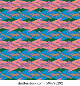 Abstract geometric colorful seamless pattern for background. Decorative backdrop can be used for wallpaper, pattern fills, web page background, surface textures. Old vintage retro energy pattern.