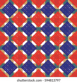 Abstract geometric colorful seamless pattern for background. Decorative backdrop can be used for wallpaper, pattern fills, web page background, surface textures. Old vintage retro energy pattern.