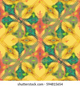 Abstract geometric colorful seamless pattern for background. Decorative backdrop can be used for wallpaper, pattern fills, web page background, surface textures. Old vintage retro energy pattern.