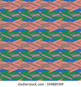 Abstract geometric colorful seamless pattern for background. Decorative backdrop can be used for wallpaper, pattern fills, web page background, surface textures. Old vintage retro energy pattern.