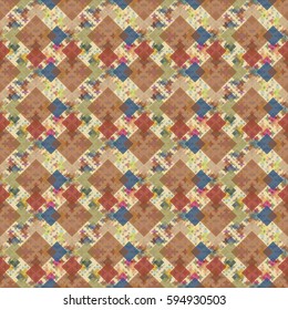 Abstract geometric colorful seamless pattern for background. Decorative backdrop can be used for wallpaper, pattern fills, web page background, surface textures. Old vintage retro energy pattern.