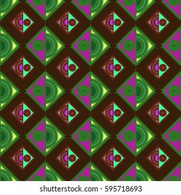 Abstract geometric colorful seamless pattern for background. Decorative backdrop can be used for wallpaper, pattern fills, web page background, surface textures. Old vintage retro energy pattern.