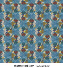Abstract geometric colorful seamless pattern for background. Decorative backdrop can be used for wallpaper, pattern fills, web page background, surface textures. Old vintage retro energy pattern.