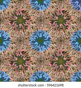 Abstract geometric colorful seamless pattern for background. Decorative backdrop can be used for wallpaper, pattern fills, web page background, surface textures. Old vintage retro energy pattern.