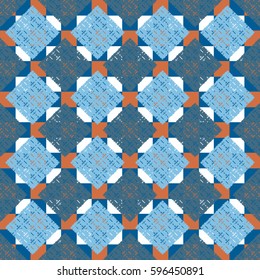 Abstract geometric colorful seamless pattern for background. Decorative backdrop can be used for wallpaper, pattern fills, web page background, surface textures. Old vintage retro energy pattern.