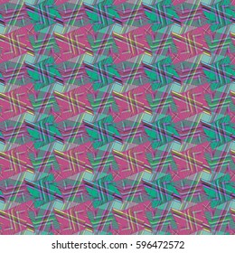 Abstract geometric colorful seamless pattern for background. Decorative backdrop can be used for wallpaper, pattern fills, web page background, surface textures. Old vintage retro energy pattern.